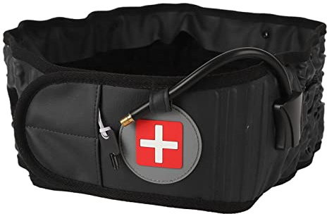 Dekompressionsryggbälte, Uppblåsbar Lindring Av Smärtan Ryggdragkraft Dekompressionsbälte, Lumbaltraktionsanordning för Män och Kvinnor med Handpump för Lindring Av Ländryggssmärta (Svart)