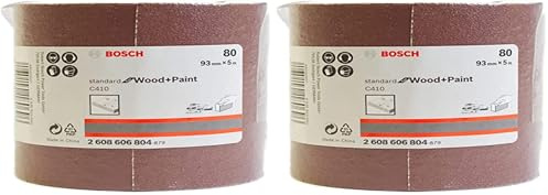 Bosch Professional Schleifrolle für Weichholz, Breite: 93 mm Länge: 5m Körnung 80 C410) (Packung mit 2)