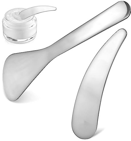 Healeved 2pcs Facial Skin Care Tools Reusable Cosmetic Scoop for Cream and Lotion Application Small Skincare Beauty Accessories for Daily Face Care