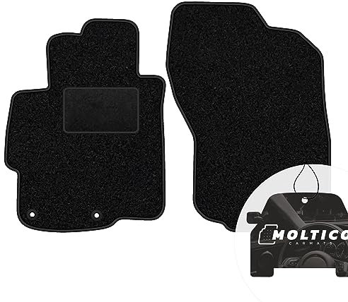 moto-MOLTICO Vorne Fußmatten Auto Velours Autoteppiche Schwarz Automatten Set 2-teilig passend für Mitsubishi Lancer 2007-2016