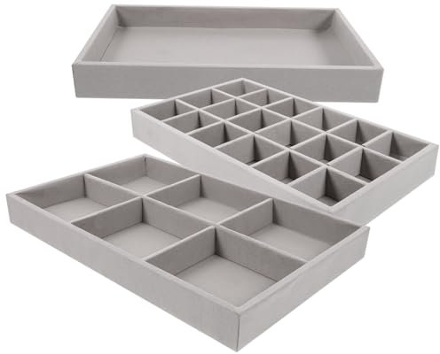 Ciieeo 3pièces Plateau Organisateur De Bijoux Rangement Pour Boucles d Oreilles Bracelets Et Anneaux Présentoir Élégant Pour Magasin Et Stockage à
