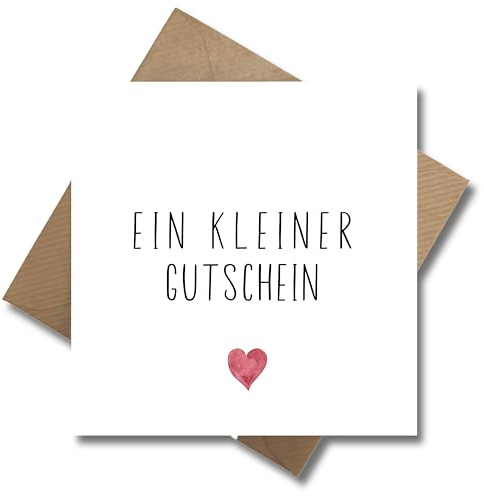 WBdesignz Gutschein Karte mit Umschlag - herzliche Dankeskarte “Ein kleiner Gutschein” persönliche Gutscheinkarte kreative Dankkarte Ausdruck von Wertschätzung (125 x 125 mm)