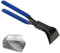 Pinza piegata a 45°, larghezza 60 mm, pinza piegata in lamiera, strumento con manico antiscivolo, strumento di copertura per il fai da te (blu)
