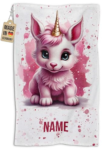 Print Royal PR Kinder-Handtuch mit Name personalisiert - Baby-Einhorn - Geschenk für Mädchen, Einhorn Geschenke, Kindertag, Handtuch Personalisieren | Fotohandtuch 50 x 30 cm