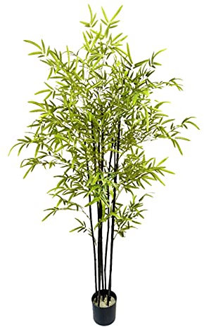 Plantas Artificiales, Planta de bambú artificial for decoración de bodas, jardín, oficina, hogar, 47 pulgadas de alto, use postes de bambú reales, muy cerca de árboles artificiales naturales