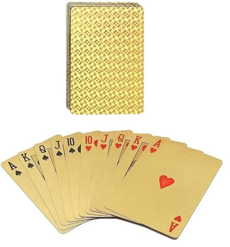 RNXSIB Gold Pokerkarten Premium Playing Cards - Luxury Gold Foil Poker Set for Card Games, Gifts - Professional Grade, Durable & Smooth Finish