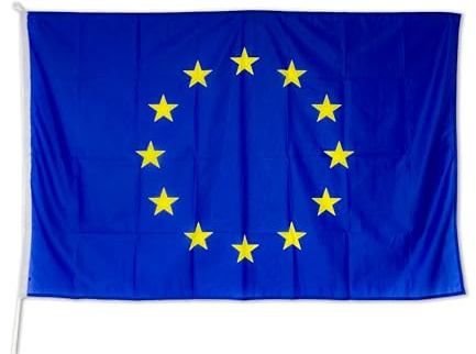Bandiera Europa 150x100 cm - Tessuto Nautico Resistente e Colori Brillanti. Bandiera dell'Europa ideale per esterno e interno
