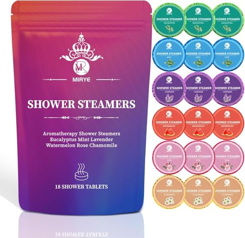 MR MIRYE Geschenke für Frauen Männer, Shower Steamers Aromatherapie, 18 Stück mit 6 Düften Brausebombe Für Frauen, Geburtstagsgeschenk für Freundin Mama, Geschenkidee Self Care Valentine's Gif