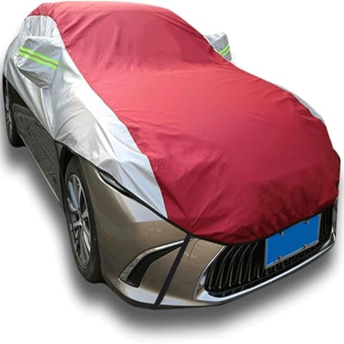 Telo Macchina Copriauto Per Peugeot 308 Sw | 4636x1860x1444mm| Copriauto Impermeabile E Coibentato, Garage Esterno In Tessuto Oxford Traspirante E Antivento Con Telone For Auto Con Cerniera(Silver+RED