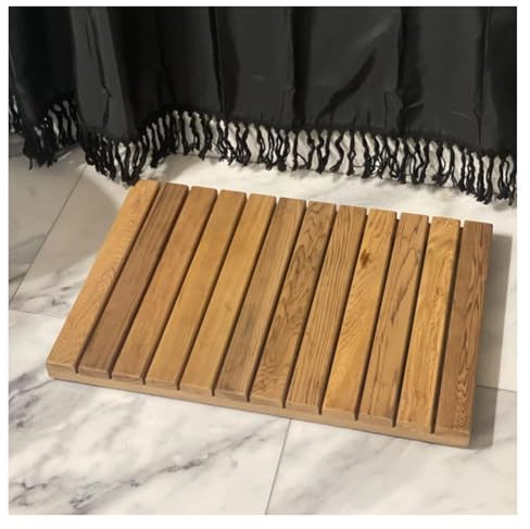 TAIPINGOZ Duschmatte aus Teakholz, Holzbodenmatte, Dusch- und Badematten aus Massivholz, Badezimmer-Fußmatten aus Holz for den Innen- und Außenbereich(30x30cm(11 3/4x11 3/4))