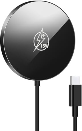 Qi2-zertifizierter Mag-Safe 15W Wireless Charger, Magnet Ladestation Induktive kabellos Ladepad für iPhone 16 Pro Max/15/14/13/12 Serie, Samsung S25, magnetischer Ladegerät mit 1m USB-C Kabel
