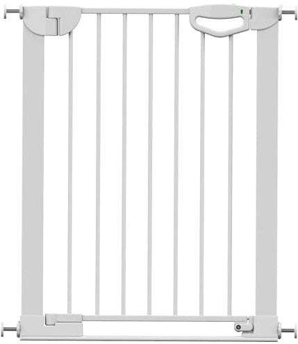 Geuther Türschutzgitter Easylock Flatstep Weiß I Treppenschutzgitter zum Klemmen oder Bohren I Breite 69-76 cm I Türschutz für Ihr Baby & Haustier I Kinderschutzgitter beidseitig öffnend