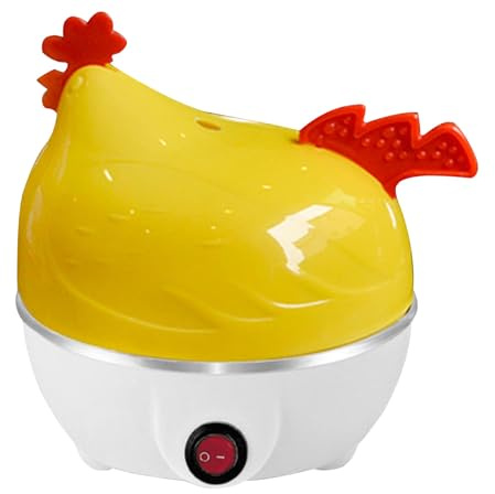 Egg Boiler, Chicken Shaped Egg Cooker, 7 Eggs Capacity Electric Egg Boiler, Boiled Eggs Maker, Stainless Steel Healthy Egg Steamer Egg Cooker Eggs Maker Machine (White)