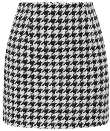 onlypuff Houndstooth Skirts for Women Plaid High Waisted Mini Skirts Ladies Fall Fashion Outfits Bodycon Above The Knee Dress M