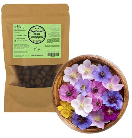 Angsthasen Katzendrops – Natürliche & zuckerfreie Katzenleckerlis mit sanften Bachblüten – Gesunde Katzensnacks für ängstliche & sensible Katzen – Premium Katzensnack Made in Germany – 180 Stück 78 g