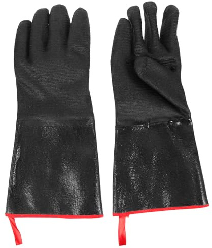 FONDOTIN Heat-resistant Bbq Gloves and Waterproof Anti-scalding Oven Gloves, 14 Inch Thin Industrial Fireproof Hand Protectors for Cooking and Grilling