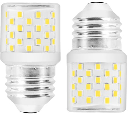 Bonping E26 E27 LED Bulb 5W, AC 80V-265V Wide Voltage LED Corn Light, 500LM Warm White 3000K Screw Bulb for Chandelier, Ceiling Fan - 2 Pack