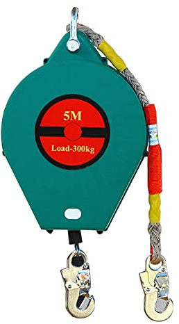 Selbstaufrollender Lifeline Fallschutz - Zweischalen-einziehbarer Sicherheitsgurt für den Bau - 300 kg Tragkraft - Kletterturmkran Sicherheitsausrüstung