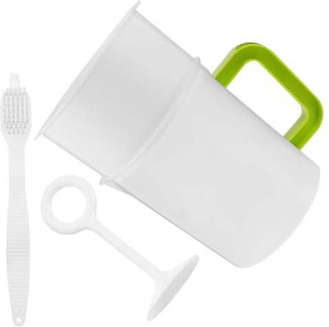ibasenice Soy Milk Filtering Cup and Fruit Juice Sifter 1.5l Reusable Mesh Strainer with Handle and Cleaning Brush for Kitchen Food Straining and Nut Milk Filtering