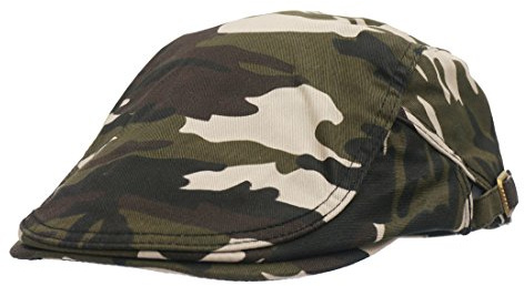 Roffatide Camouflage Schirmmütze Schiebermütze für Herren und Damen Flatcaps Newsboy Cabbie Ivy Hüte Militär Grün
