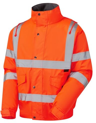 Stormway Mens Waterproof Two Tone Bomber Hi Vis Visibility Hi Vis Standard Safety Work Wear Jacket Orange Large