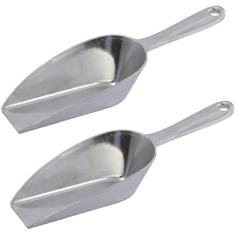 Ice Scoop, 2 Pack Square Mouth Aluminum Alloy Supermarket Bar Multi-Function Food Shovel Ice Spoon 6”