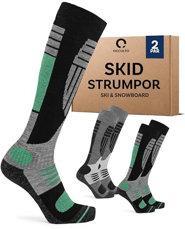 Occulto skidstrumpor män 2 pack, 4 pack (modell: Felix) 2 par grönsvart 43-46