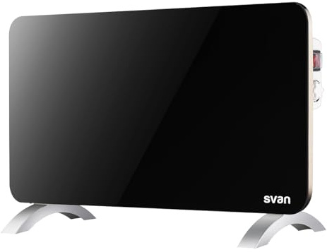 SVAN Radiador plano 1 Elemento Svan 1000 W 2 Niveles de funcionamiento Cristal negro Manual