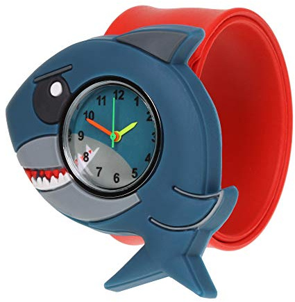 Wacky Watch Shark Sealife Design Slapwatch Fast Fit Kids Childrens Silicone Watch Band Learn to Tell the Time Unisex Instant Fit Any Size