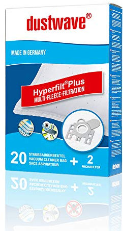 Dustwave® Premium 20 Sac d'aspirateur pour Miele S8340 EcoLine, S8340 Parquet XL EcoLine, S8340 - très efficace avec fermeture hygiénique & Microfiltre - Made in Germany