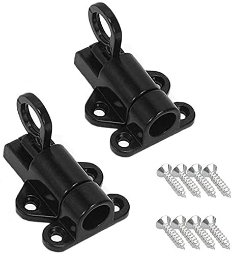 Automatica Serratura della Porta Serratura - Chiavistello a Molla,Chiavistello Della Porta,Adatto per il Fissaggio di Finestre, Porte in Legno,Porte da Cortile, Armadietti (Nero)