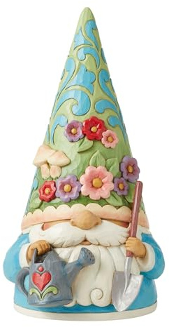 Enesco Jim Shore Heartwood Creek Gardening Gnome Indoor or Outdoor Figurine, 14.5 Inch, Multicolor