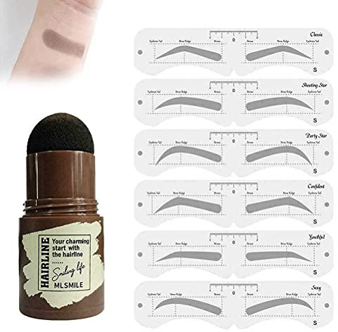 BTOSEP Augenbrauenstift-Schablonen-Set,Augenbrauenstempel für Frauen Wasserdichtes Brauenstempel-Formungsset Augenbrauen-Definierer Augenbrauen-Stempel Make-up-Tools für Anfänger