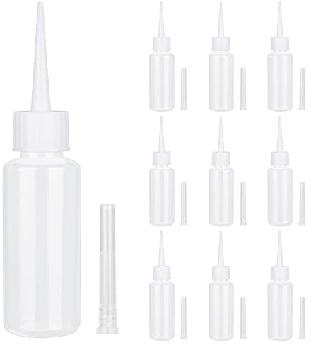 MOSTFUN 10pc Squeeze Applicator Bottles | 50ML/1.8OZ Quilling Glue Bottles with Nozzles for Paint Art, Crafts, Glue, Dispenser, Quilling Tool