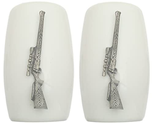 Rifle China Salt and Pepper Shakers Cruet Set Modern White CSP 298