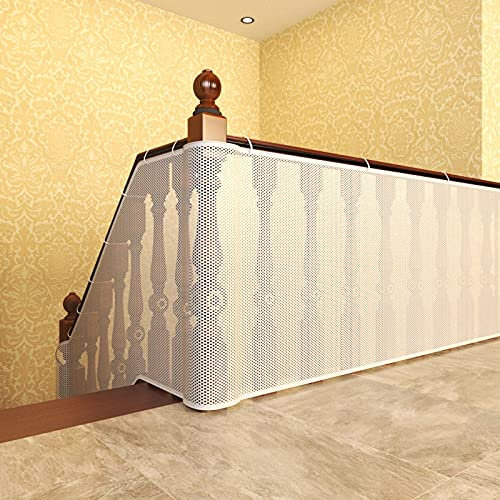 Red de Seguridad para niños, balcón, Patios y barandilla de escaleras, Red Segura de 3 Metros para niños/Mascotas/Juguete, Material de Tela de Malla Resistente con Cuerdas y Amarre para Cables para