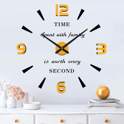 Vangold Moderne Mute DIY große Wanduhr 3D Aufkleber Home Office Decor Geschenk