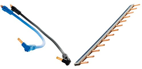 Zenitech 2 cordons de repiquages (phase + neutre) & Peigne 13 modules noir/blanc longueur 220mm