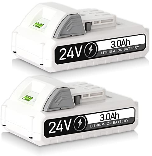 TenHutt 2Pack 24V 3.0Ah Replace Battery for Snow Joe, Sun Joe, Power Joe, Auto Joe, Aqua Joe 24V iON+ Tools 24BAT-LTX 24VBAT-LTW 24VBAT-LTE 24VBAT-LT 24VBAT 24VBAT-XR Lithium Ion Power Tool Battery
