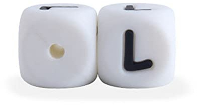 10 Stück Silikon Buchstabenperlen Würfel 12mm, A-Z Alphabet Silikonperlen Würfel Buchstaben zum auffädeln DIY Armbänder Choker Schmuck zum Basteln Schmuckherstellung Anhänger