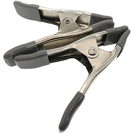 WALNUTS 4 Inch Super Heavy Metal Spring Clamps With Non-slip Handle Tape Spring Clamp for Woodworking, Backdrops, Photo Studios Securing