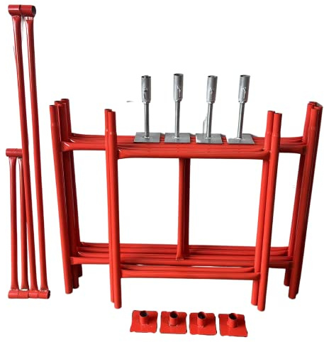 HILL TOP FABRICATIONS CO (1998) LTD - Scaffolding Tower with Adjustable Bases 4.2 Meters (14') Working Height 4x2'6 Base Size. Steel & Polyester Powder Coated (PPC) High Quality Durable Finish.