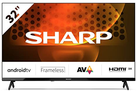 Sharp 32FH6KA 32-Inch HD Ready Android TV™ in Black with Active Motion 400, Chromecast, Google Assistant, Freeview Play, DTS Virtual:X, Pre-Installed Apps, 3x HDMI & 2x USB