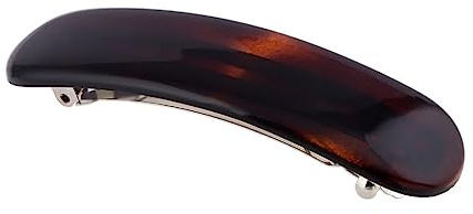 Righe e Pois - Fermaglio per capelli a barra marrone tartarugato - 9 x 2,5 cm - in acetato di cellulosa - barra in metallo no nichel - chiusura a scatto - Made in France