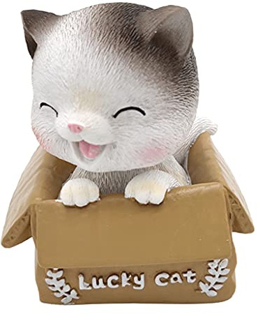 Nodding Lucky Cat Pet Toy Bobbing Figure Doll Car Auto Interior Ornaments