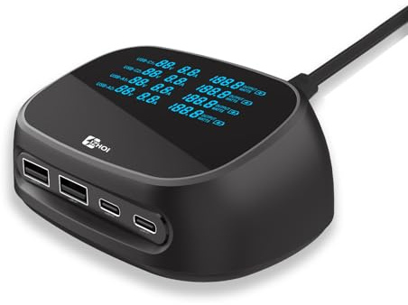 IZHOI USB C Ladegerät 100W LED-Anzeige PD3.0 QC5.0 PPS Schnellladegerät mit 1,5m Kabel - GAN USB C Netzteil für iPhone- & Samsung- schnelle Aufladung