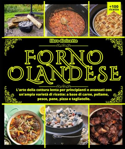 Libro di ricette forno olandese L'arte della cucina lenta per principianti e avanzati con un'ampia varietà di ricette: a base di carne, pollame, pesce, pane, pizza e tagliatelle.