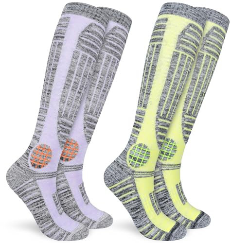 srclo Thermal Ski Socks for Men Women,Winter Thick Warm Knee High Sport Socks for Snowboard Walking Hiking Running Skiing and Outdoor Sports 2 pairs