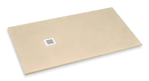Piatto Doccia 70X120 cm Line Extra Slim Avorio Chiaro Ral 1015 In Resina Sintetica e Polvere Di Marmo Con Piletta In Omaggio