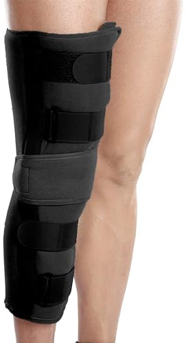 Wonder Care Knee Immobilizer Knee Brace for Knee Support for Dislocation Injuries Ligament Tear Wraparound Knee stabilizer Splint for Men & Women (Black, Medium)